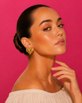 ROSY HEARTS - Gold-Tone Sculptural Folded Heart Earrings