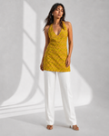 LIVARA - Floral Print Halter Tie-Up Back Kurti