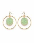 LAGUNA - Gold-Tone Hoop and Mint Druzy Stone Earrings