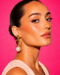 SIRENA - Gold-Tone Ring and Pearl Drop Earrings