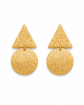 ONDINE - Gold-Tone Textured Triangle and Disc Drop Earrings