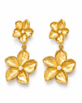 ARALIYA - Gold-Tone Frangipani Flower Drop Earrings