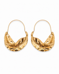 AMALFI - Gold-Tone Hammered Crescent Hoop Earrings