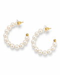 LORELEI - Gold-Tone Pearl Beaded Hoop Earrings