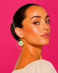 LAGUNA - Gold-Tone Hoop and Mint Druzy Stone Earrings