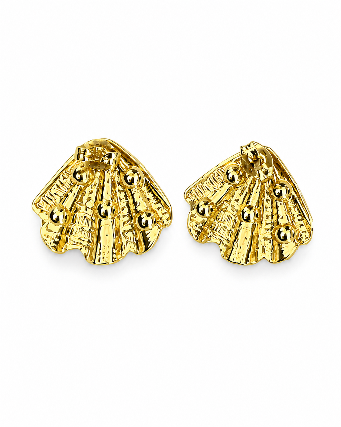 PELAGIA - Gold-Tone Shell and Pearl Stud Earrings