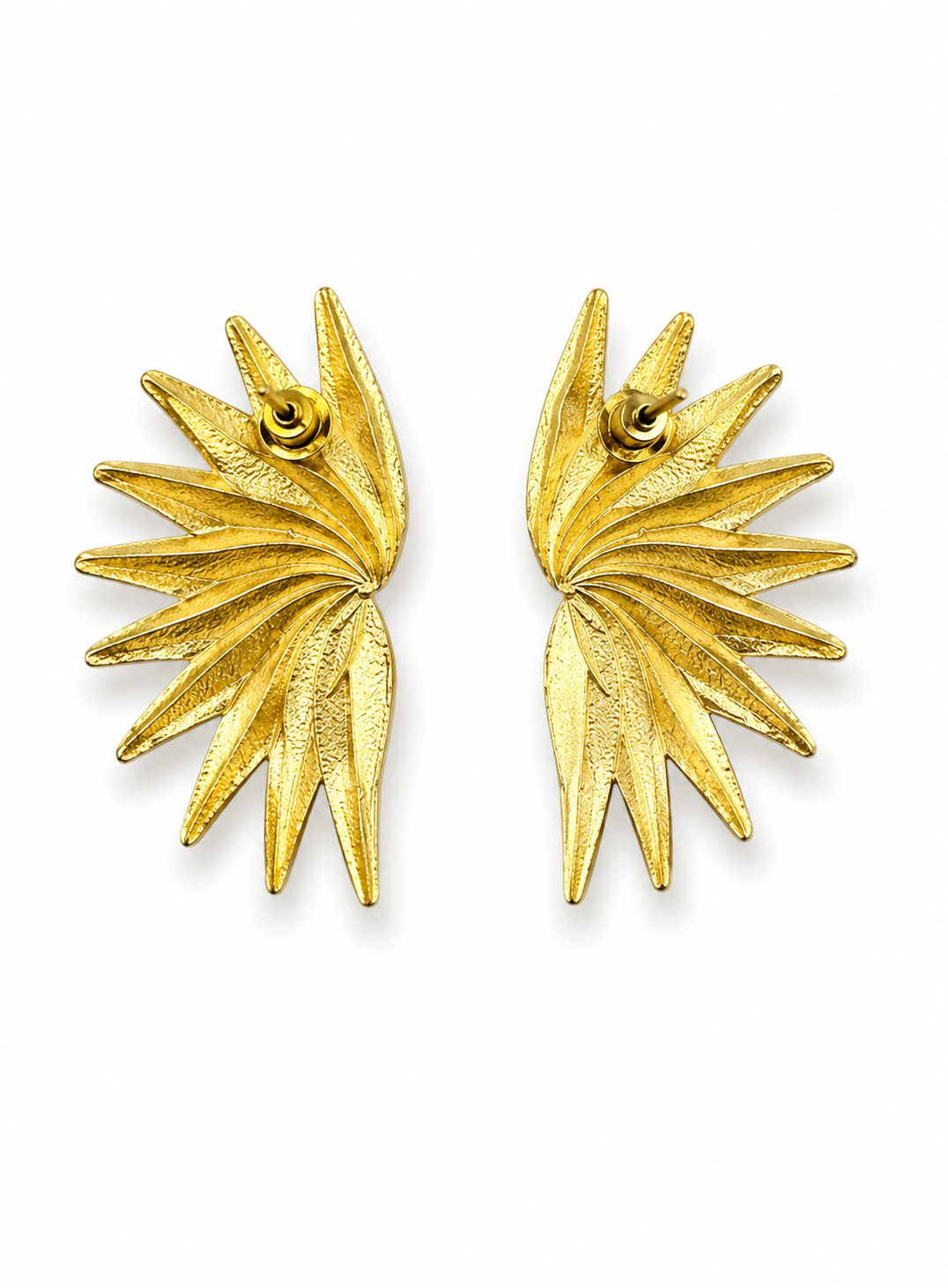 HELIAN - Gold-Tone Palm Frond Statement Earrings