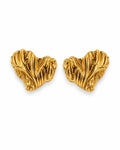 ROSY HEARTS - Gold-Tone Sculptural Folded Heart Earrings