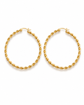 TRECCIA - Gold-Tone Twisted Rope Hoop Earrings