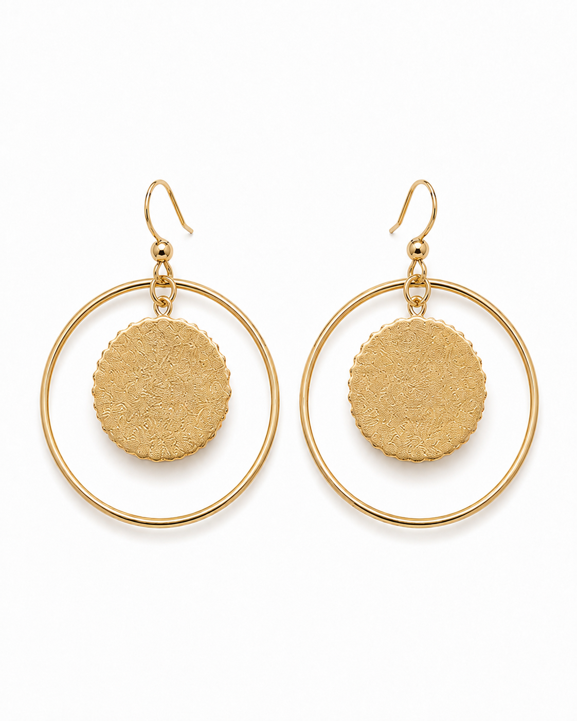 LAGUNA - Gold-Tone Hoop and Mint Druzy Stone Earrings