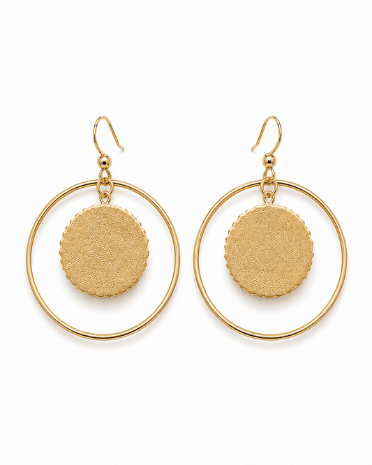 LAGUNA - Gold-Tone Hoop and Mint Druzy Stone Earrings