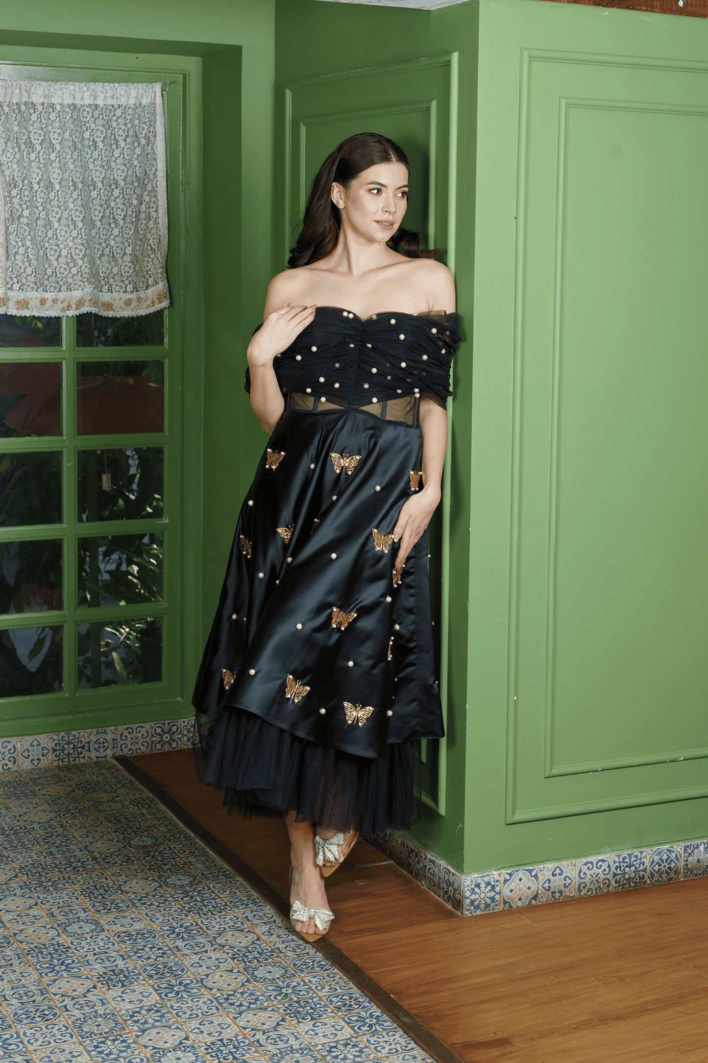 Midnight Siren Black Corset Dress