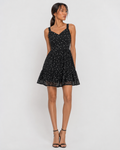 VERA - Black Polka Dot Tiered Mini Dress