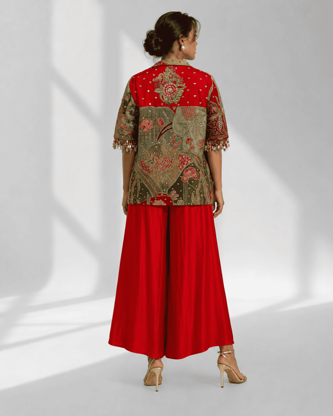 ROSELLA embroidered jacket back with floral motifs by Neha Sharma Label