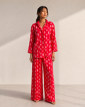 SCARLETT - Red Brushstroke Print Co-ord Set