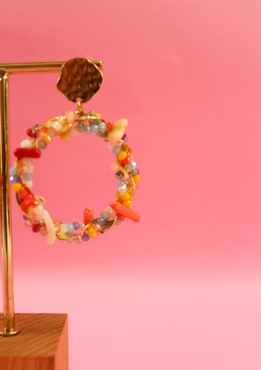 Multicolored donut earrings