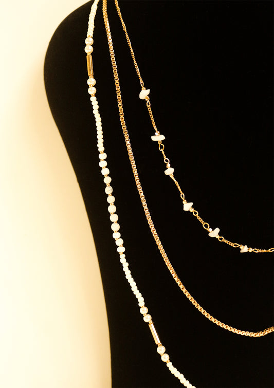 Beaded multilayered necklace