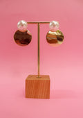 Coin & pearl drop earrings