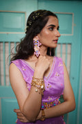 Floral blue beaded handcrafted earings