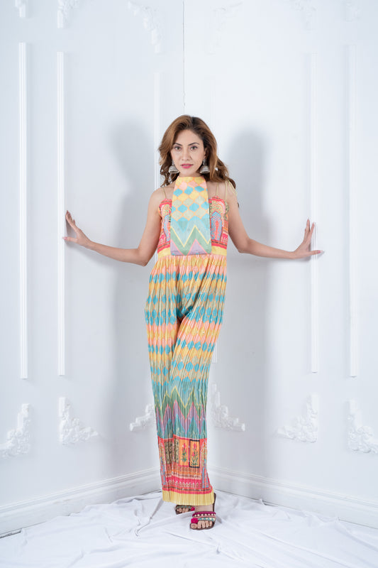 Multicoloured Bandhani Printed Jumpsuit