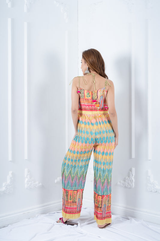 Multicoloured Bandhani Printed Jumpsuit