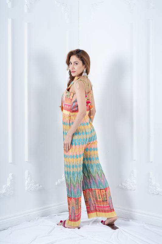 Multicoloured Bandhani Printed Jumpsuit